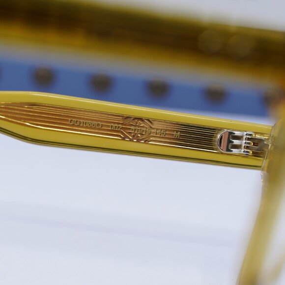 Gucci GG1086O 002 Square Eyeglasses – Transparent Yellow 51mm - Picture 6 of 10